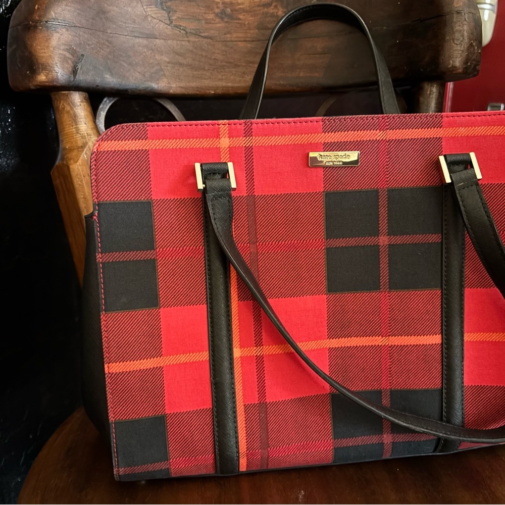 Kate Spade Newbury Red Plaid tartan hand Bag
